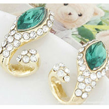 24K Gold Plated Emerald Colored Stone Stud Earrings ftchen_11042841